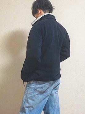 「UNIQLO（ユニクロ）のハイライズワイドストレートジーンズ（デニムパンツ）」を使った、cobaさん（メンズ・174cm）の春コーディネート