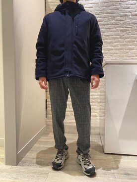 「ネイビーコーデ」｜「アイテム（ブルゾン）」を使った、タカハシさん（メンズ・170cm）の冬コーディネート