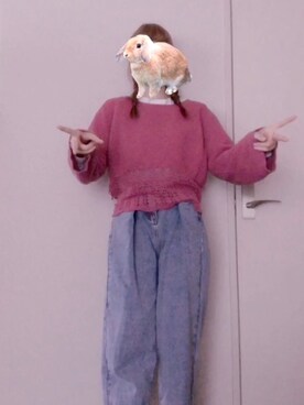 「スカート履くの面倒なのでパンツになりがち」｜什さん（レディース・161cm）の春コーディネート
