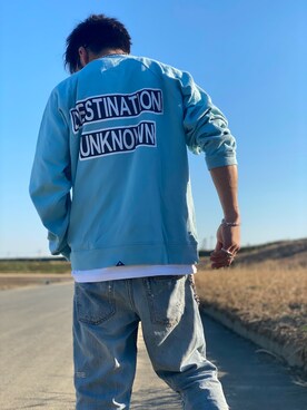 「Liberaiders（リベレイダース）のアイテム（トップス、ブルー系）」を使った、takumi070712さん（メンズ）の冬コーディネート