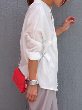 「アイテム（アナログ腕時計、グレー系）」を使った、hitomiさん（レディース・157cm）の夏コーディネート