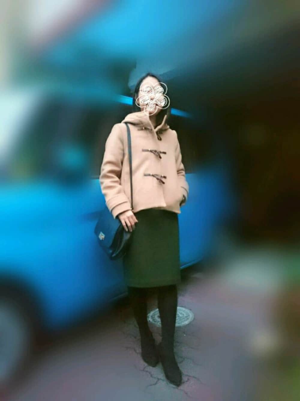 「NOLLEY’Sのアイテム（スカート、グリーン系）」を使った、acchiさん（レディース・156cm）の冬コーディネートの1枚目の写真