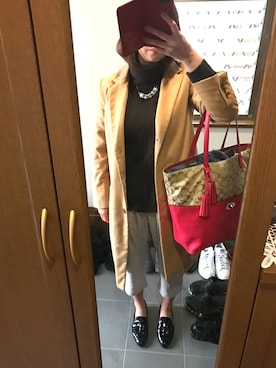 「COACH」｜「アイテム（チェスターコート）」を使った、ちょんさん（レディース・162cm）の冬コーディネート