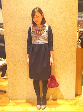 「chambre de charme（シャンブルドゥシャーム）のアイテム（アクセサリー）」を使った、Malle chambre de charmeさん（レディース・167cm）の冬コーディネート