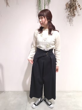 「chambre de charme（シャンブルドゥシャーム）のアイテム（パンツ）」を使った、Malle chambre de charmeさん（レディース・163cm）の冬コーディネート