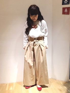 「chambre de charme（シャンブルドゥシャーム）のアイテム（パンツ）」を使った、Malle chambre de charmeさん（レディース・153cm）の冬コーディネート