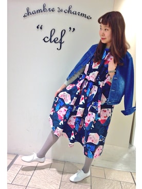 「chambre de charme（シャンブルドゥシャーム）のアイテム（ワンピース）」を使った、Malle chambre de charmeさん（レディース・165cm）の冬コーディネート