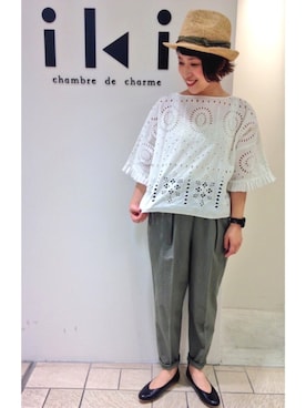 「NOIR（ノワール）のアイテム」を使った、Malle chambre de charmeさん（レディース・158cm）の春コーディネート