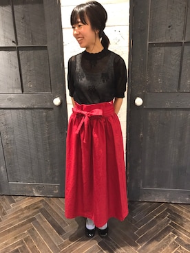 「chambre de charme（シャンブルドゥシャーム）のアイテム（スカート）」を使った、Malle chambre de charmeさん（レディース・157cm）の春コーディネート
