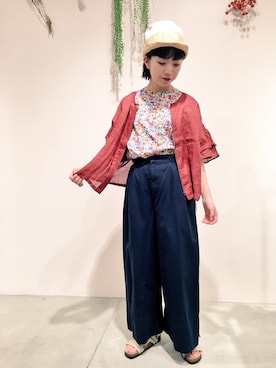 「アイテム（Tシャツ/カットソー、その他）」を使った、Malle chambre de charmeさん（レディース・155cm）の夏コーディネート