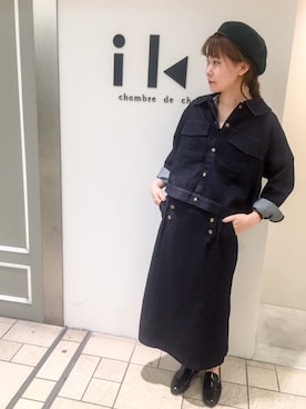 「アイテム（ノーカラージャケット）」を使った、Malle chambre de charmeさん（レディース・163cm）の夏コーディネート