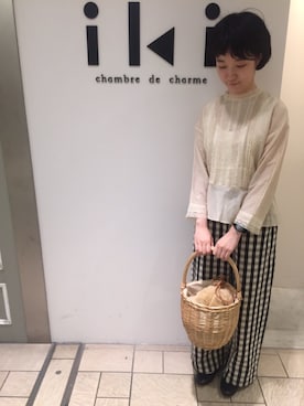 「chambre de charme（シャンブルドゥシャーム）のアイテム（パンツ）」を使った、Malle chambre de charmeさん（レディース・158cm）の夏コーディネート