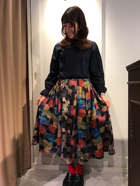 「chambre de charme（シャンブルドゥシャーム）のアイテム（スカート）」を使った、Malle chambre de charmeさん（レディース・146cm）の冬コーディネート