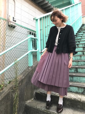 「NOIR（ノワール）のアイテム」を使った、Malle chambre de charmeさん（レディース・163cm）の秋コーディネート