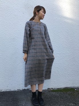 「chambre de charme（シャンブルドゥシャーム）のアイテム（ワンピース）」を使った、Malle chambre de charmeさん（レディース・156cm）の秋コーディネート