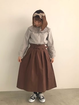 「chambre de charme（シャンブルドゥシャーム）のアイテム（スカート）」を使った、Malle chambre de charmeさん（レディース・158cm）の冬コーディネート