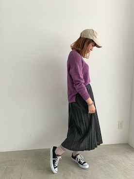 「chambre de charme（シャンブルドゥシャーム）のアイテム（スカート）」を使った、Malle chambre de charmeさん（レディース・158cm）の春コーディネート