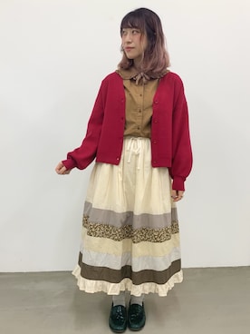 「アイテム（シャツ/ブラウス、イエロー系）」を使った、Malle chambre de charmeさん（レディース・158cm）の秋コーディネート