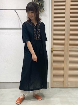 「chambre de charme（シャンブルドゥシャーム）のアイテム（ワンピース）」を使った、Malle chambre de charmeさん（レディース・162cm）の夏コーディネート
