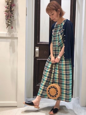 「chambre de charme（シャンブルドゥシャーム）のアイテム（ワンピース）」を使った、Malle chambre de charmeさん（レディース・157cm）の夏コーディネート