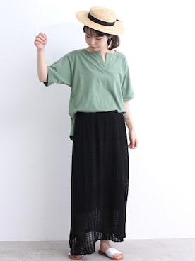 「chambre de charme（シャンブルドゥシャーム）のアイテム（スカート）」を使った、Malle chambre de charmeさん（レディース・160cm）の夏コーディネート