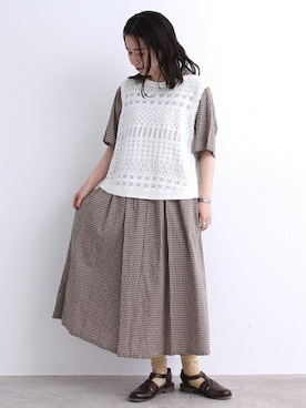 「chambre de charme（シャンブルドゥシャーム）のアイテム（トップス）」を使った、Malle chambre de charmeさん（レディース・152cm）の夏コーディネート