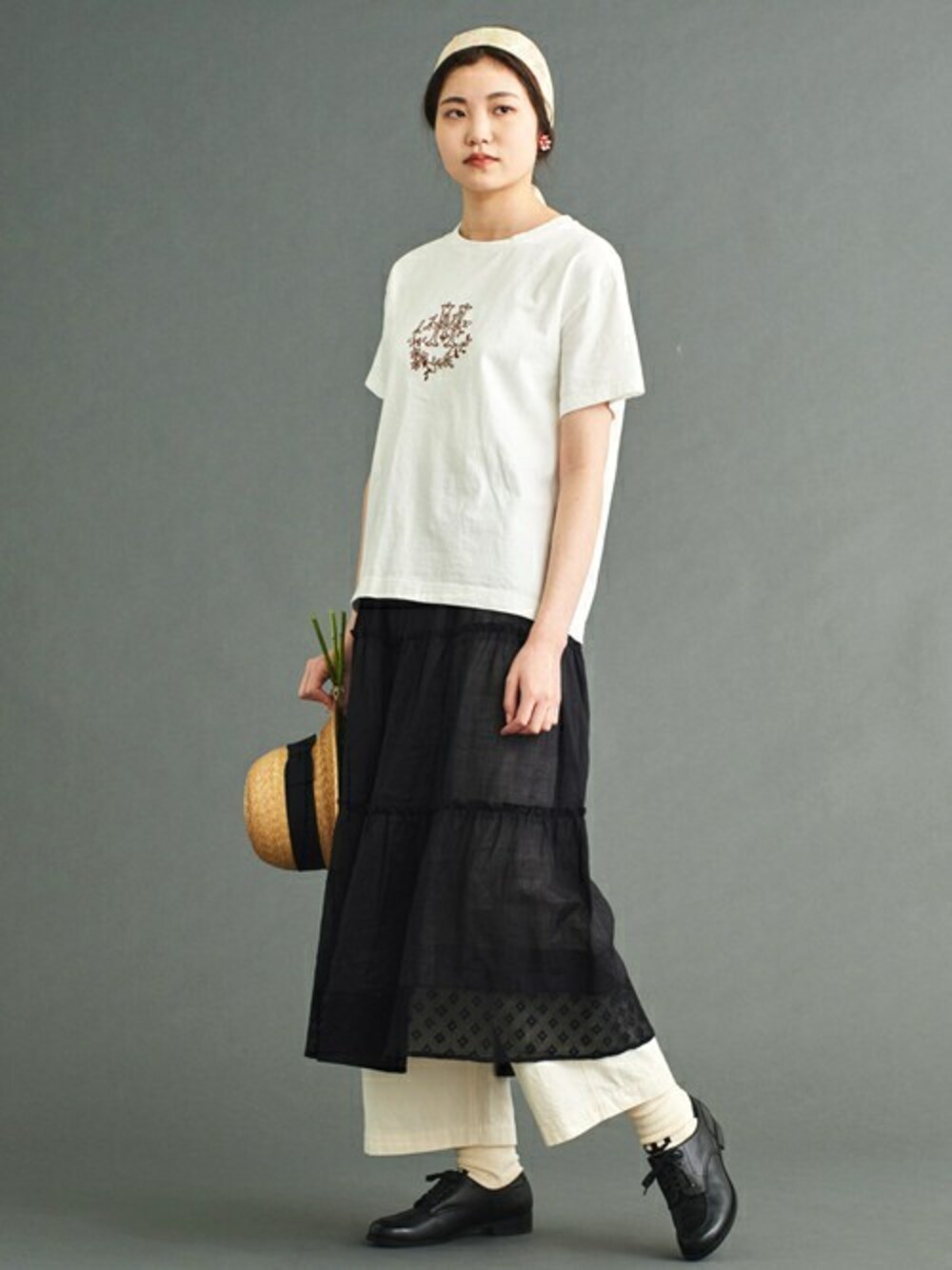 「レース、シャンブル ドゥ シャーム(chambre de charme)、大人ガーリー、chambre de charme、Malle、malle chambre de charme」｜「Malleの■malle Linen 透けレーススカート（スカート、ホワイト系）」を使った、Malle chambre de charmeさん（レディース・167cm）の夏コーディネートの1枚目の写真