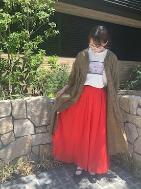 「chambre de charme（シャンブルドゥシャーム）のアイテム（スカート）」を使った、Malle chambre de charmeさん（レディース・158cm）の秋コーディネート