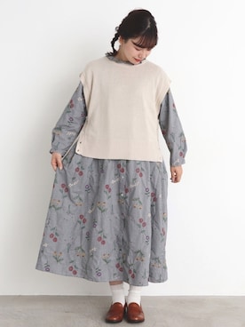 「chambre de charme（シャンブルドゥシャーム）のアイテム（ワンピース）」を使った、Malle chambre de charmeさん（レディース・162cm）の秋コーディネート