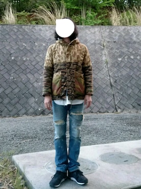 「WHITE LINE（ホワイトライン）のアイテム（ジャケット/アウター）」を使った、そらまめさん（メンズ・173cm）の春コーディネート