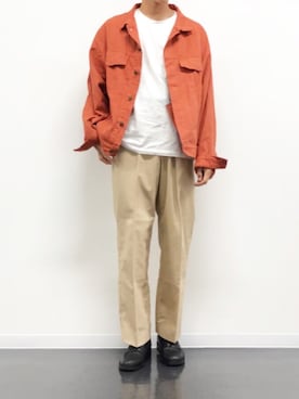 デニムジャケット オレンジ系 を使ったメンズ人気ファッションコーディネート Wear