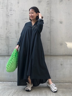 「アイテム（ハンドバッグ、グリーン系）」を使った、nakagawaさん（レディース・149cm）の春コーディネート