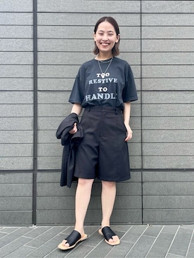 「アイテム（ノーカラージャケット）」を使った、nakagawaさん（レディース・149cm）の夏コーディネート