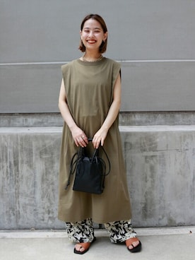 「おでかけ」｜「アイテム（ワンピース/ドレス）」を使った、nakagawaさん（レディース・149cm）の夏コーディネート