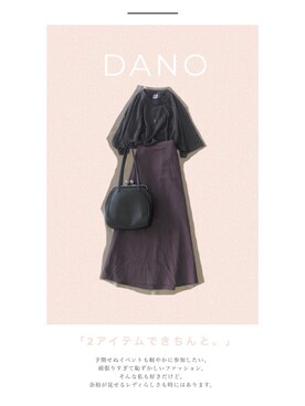 「DANOのアイテム（Tシャツ/カットソー、ブラック系）」を使った、DANOさん（レディース・165cm）の夏コーディネート