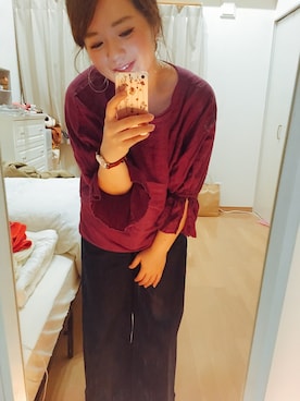 「URBAN RESEARCH DOORS WOMENS（アーバンリサーチ ドアーズ ウィメンズ）のDOORS キャンディスリーブプルオーバー	（シャツ/ブラウス、パープル系）」を使った、ᴹᴬᶠᵁᵞᵁさん（レディース・153cm）の春コーディネート