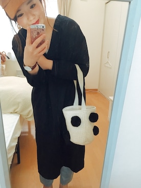 「JOURNAL STANDARD relume（ジャーナルスタンダード　レリューム）のBACKSIDE BRUSH TR スリットイージーワンピース#（ワンピース、ブラック系）」を使った、ᴹᴬᶠᵁᵞᵁさん（レディース・153cm）の春コーディネート