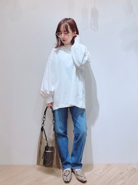 「Moname（モナーム）のアイテム（パンツ）」を使った、MIKIさん（レディース・150cm）の冬コーディネート