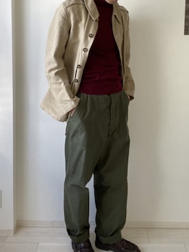 「Paraboot」｜「アイテム（ミリタリージャケット）」を使った、_rkuu__さん（メンズ・178cm）の冬コーディネート