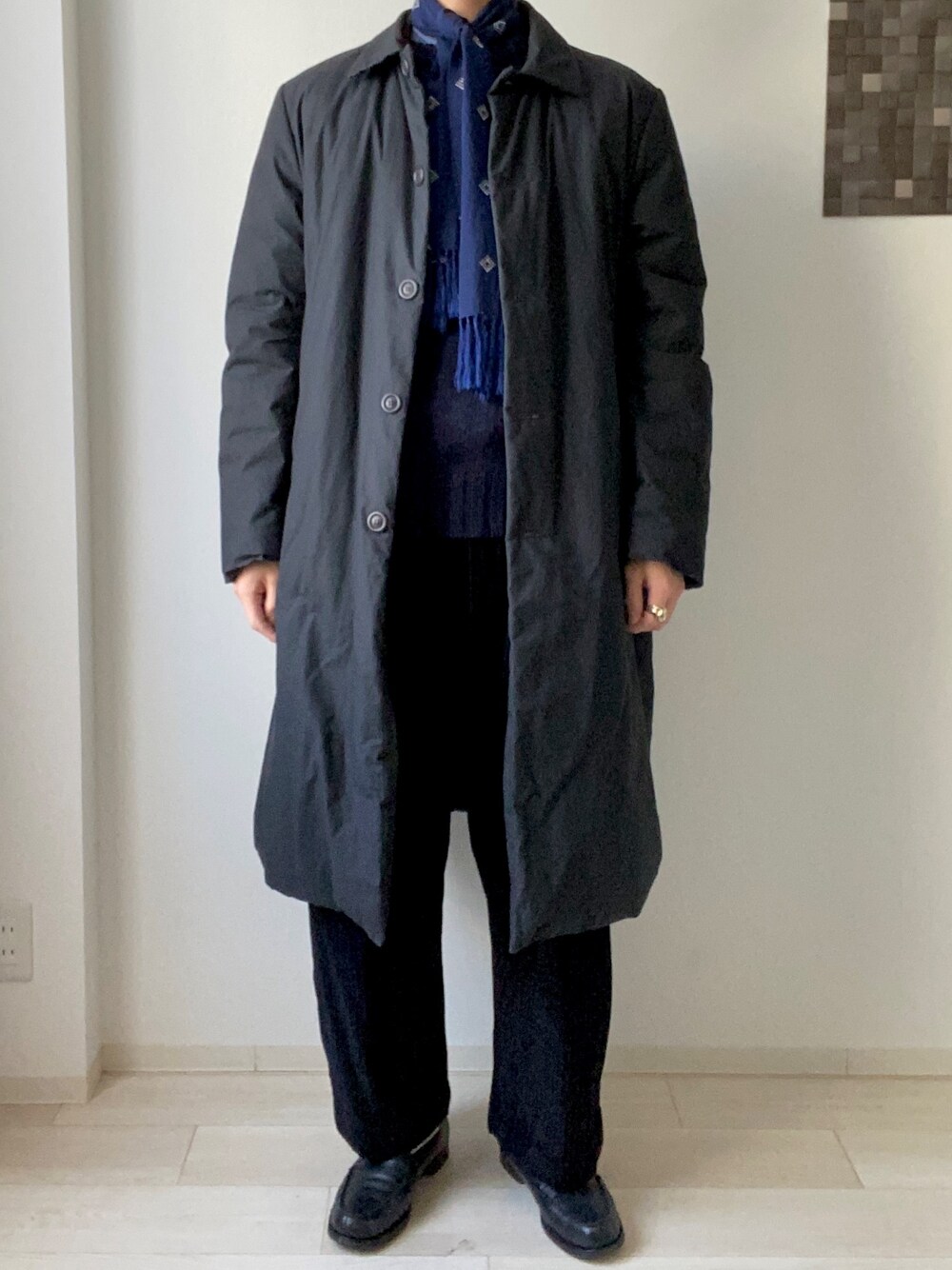 「年末WEAR感謝祭、冬のコーデ、シンプルコーデ、おしゃれさんと繋がりたい、casey casey、jm.weston、STUDIONICHOLSON、EUROVINTAGE」｜「CASEY CASEYのアイテム（ダウンジャケット/コート、ブラック系）」を使った、_rkuu__さん（メンズ・178cm）の冬コーディネートの1枚目の写真