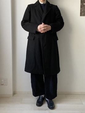 「Steven Alan」｜「アイテム（チェスターコート）」を使った、_rkuu__さん（メンズ・178cm）の冬コーディネート