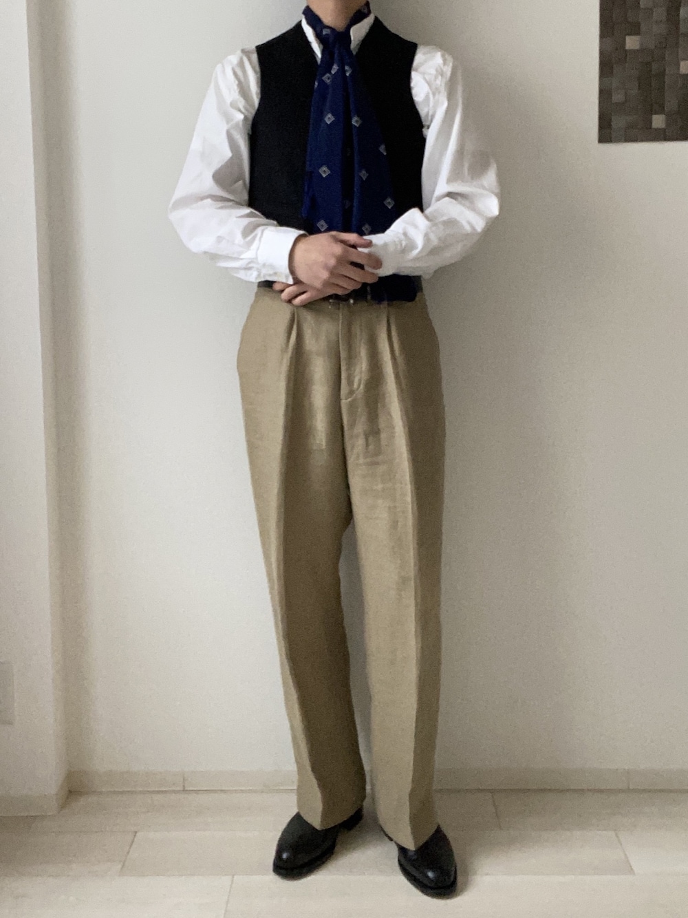 「あけましておめでとうございます！、新年一発目、おしゃれさんと繋がりたい、冬、冬のコーデ、オトナカジュアル、ourlegacy、J.M.WESTON、casey casey、Nepenthes」｜「1940s British railroad jacketのアイテム（その他アウター、ブラック系）」を使った、_rkuu__さん（メンズ・178cm）の冬コーディネートの1枚目の写真