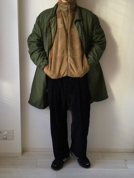 「アイテム（ミリタリージャケット、ゴールド系）」を使った、_rkuu__さん（メンズ・178cm）の冬コーディネート