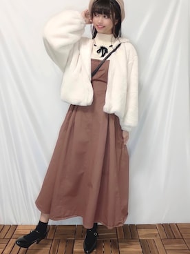 「earth music&ecology（アースミュージックアンドエコロジー）のリバーシブベレー帽 ＊（ハンチング/ベレー帽）」を使った、ゆりかさん（レディース・149cm）の春コーディネート