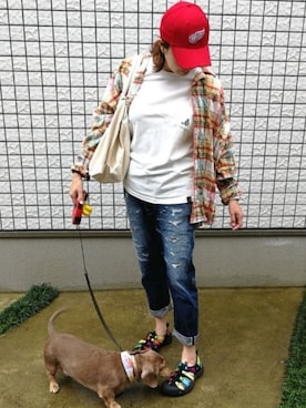 「go slow caravan」｜「アイテム（帽子）」を使った、1020mayuさん（レディース・165cm）の夏コーディネート