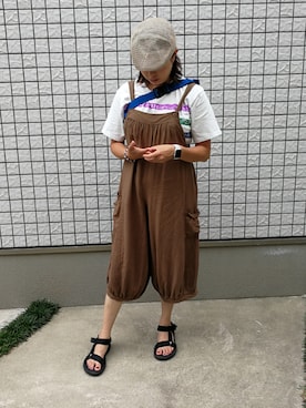 「スポサン」｜「アイテム（ハンチング/ベレー帽）」を使った、1020mayuさん（レディース・165cm）の夏コーディネート