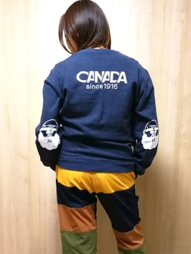 「go slow caravan」｜「アイテム（スウェット）」を使った、1020mayuさん（レディース・165cm）の冬コーディネート