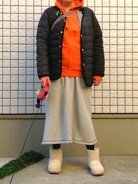 「Vincent et Mireille（バンソンエミレイユ）のアイテム（ジャケット/アウター）」を使った、1020mayuさん（レディース・165cm）の冬コーディネート