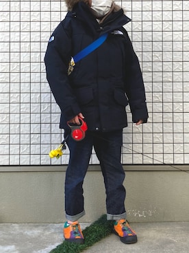 「devadurga（デヴァドゥルガ）のアイテム（パンツ）」を使った、1020mayuさん（レディース・165cm）の冬コーディネート