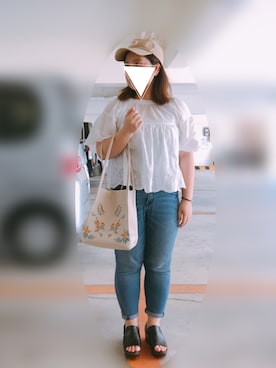 「ぽっちゃり、夏」｜「アイテム（腕時計）」を使った、みねやんさん（レディース・153cm）の夏コーディネート